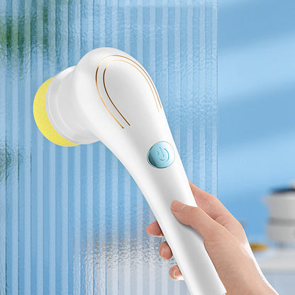 Multifunctional Electric Cleaning Brush – Handheld Scrubber with 5 Heads for Kitchen, Bathroom, and Tile Cleaning